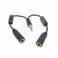 情侣耳机分线器带开关 电脑音频一拖二延长转换头 3.5mm一分二线 情侣耳机分线器带开关 电脑音频一拖二延长转换头 3.