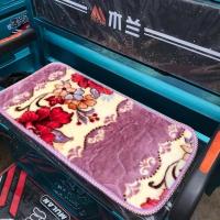 单排 柔软舒适加厚款毛绒坐垫[紫色] 宽度35厘米 长度60厘米 电动三轮车坐垫座套秋冬季加厚坐板套三轮车毛座垫套加厚保