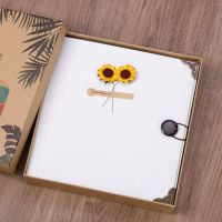 礼盒装白色[黑色内页]太阳花 送插袋+一张角贴+八色笔(不送照片) 雏菊玫瑰相册diy手工创意情侣浪漫恋爱粘贴式影集纪念