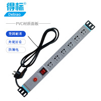 6位10A开关过载 pdu机柜电源插座工业大功率插排6位10A国标孔开关过载