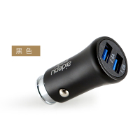 黑色3.4A 车载充电器12V-24V汽车货车通用一拖二手机快充点烟转换插头双USB