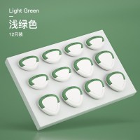 [绿色心形]12个装 -VO阻燃 LAFU儿童防触电插座保护套婴儿插头保护盖宝宝安全塞插板防护盖罩