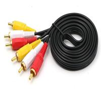 三对三音视频线(红黄白) 1米 三对三莲花AV线音频线dvd线机顶盒子rca信号连接插头3对3视频线