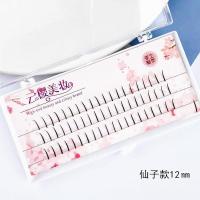 单簇仙子12mm(送胶水+镊子) A型假睫毛仙女睫毛嫁接朵毛自然仿真淡妆单簇点缀分段卷翘C翘套装