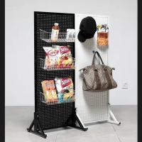 30*100送20个挂钩 白色带支架一套 洞洞板落地饰品架移动置物架手机配件货架五金挂板家用收纳洞洞板