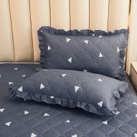 爱巢 夹棉枕套一个(不含枕芯) 夹棉枕套一对花边枕芯套加厚单人枕头套加棉荷叶边拉链式学生枕套