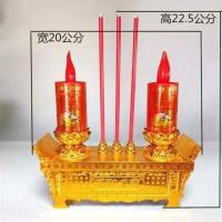2号如意炉 电池款 富贵佛前供灯电香炉祭拜电香烛台财神灯电蜡烛电子香电池插电双用