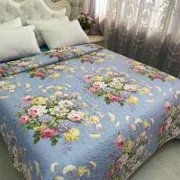 绽放 150cmx200cm涤棉床盖一个 外贸尾单多用途220x240大尺寸床盖夹棉床单床垫褥子绗缝被铺沙发