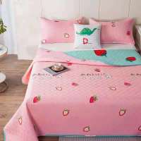 草莓 90*220cm单件床盖 四季款双面床盖三件套夹棉绗缝床单单人双人榻榻米学生宿舍床褥子