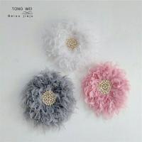 坠感羽毛(灰) ins北欧风羽毛墙壁挂饰 手工羽毛立体花朵儿童房羽毛壁饰拍摄道具