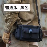 黑色普通版 腰包男士多功能户外包登山战术大容量防水实用耐磨帆布斜挎路亚包