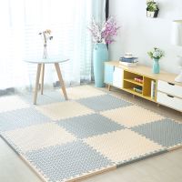 浅灰色+米色[送边条] 60x60x1.0CM[6片装] 垫子地垫泡沫地垫拼图儿童爬行垫爬爬垫加厚拼接榻榻米地垫地板垫