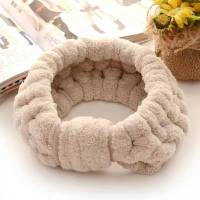 暖绒 象牙灰 洗脸化妆束发带敷面膜女简约头箍可爱盘束发头套绑发头带发饰