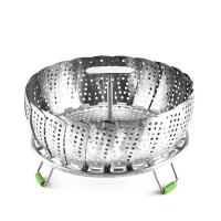 加厚小号(送蒸笼步) 不锈钢蒸架家用蒸笼篦子伸缩蒸屉隔水蒸笼蒸格多功能折叠蒸盘