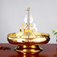 无盖塔香盘(金色) 12小时24小时盘香炉大号有盖塔香炉蚊香炉檀香炉盘香托环形塔香架