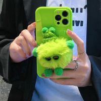 果冻绿-绿色毛绒公仔 vivo z3x 苹果11手机壳13/x xr女iPhone12可爱8/7.6s八max软p壳pr