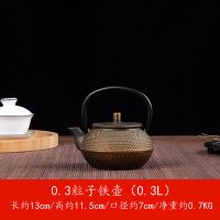 0.3L粒子黑金色带茶网 粒子铸铁壶 日本老铁壶生铁壶无涂层烧水壶煮茶壶泡茶壶功夫茶具