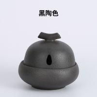黑陶色(买1送2:送香托+点香棉) 复古小香炉陶瓷仿古焚香炉家用盘香檀香炉茶道供佛室内香薰炉