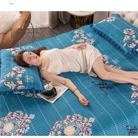 雅致[兰] 54cmx74cm花边款枕套一对 水晶绒床盖双面加厚三层夹棉学生榻榻米垫子床单单件盖毯防滑炕毯