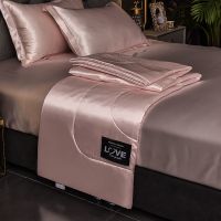 [淡雅玉]抗菌防螨可机洗 150x200cm[单夏被] 冰丝天丝夏被空调被夏凉被水洗真丝双人被芯单人可机洗夏天薄被子