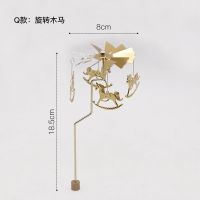 款式随机(不带托盘) 无托盘 走马灯磁吸旋转烛台浪漫少女心香薰蜡烛节日烛光欧式梦幻礼物套装