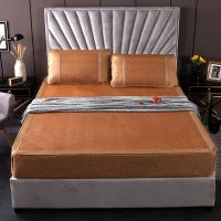 藤韵[加厚床笠款] 宽1.2*长1.95米 送一个枕套 夏季凉席藤席三件套床笠款可折叠加厚1.5米1.8米床单双人空调软