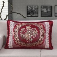 国色天香-酒红 48x48正方形[单套] 欧式沙发靠垫抱枕长方形抱枕客厅床头靠背大号抱枕套含芯护腰靠背