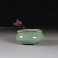 圆边哥梅香炉 龙泉青瓷香薰炉家用室内陶瓷小香炉檀香沉香香炉供佛插香净化空气