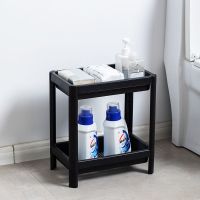 黑色[破损补发][免费换货] 两层(适合放台面) 卫生间浴室用品置物架脸盆收纳架厕所多功能可沥水储物架落地多层