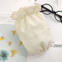 H311杏色(推荐款) 初中生袖套秋冬成人女办公短款蕾丝双层护袖奢华刺绣花朵粉嫩套袖