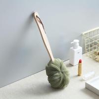 木柄洗浴刷-绿色 日式带手柄沐浴球成人长条洗澡巾男搓背搓澡柔软浴花儿童洗浴用品