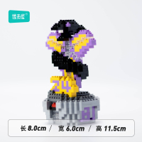 科比 原创kobe科比黑曼巴logo收藏纪念积木摆件NBA周边玩具男朋友礼物