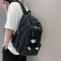 黑色 书包男韩版大学生高中生大容量初中生潮流双肩包背包女ins电脑包