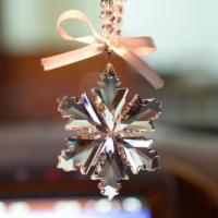 叶子车挂(白色唯美雪花) 汽车挂件后视镜水晶吊坠吊饰男女士高档创意可爱装饰车载车内挂饰