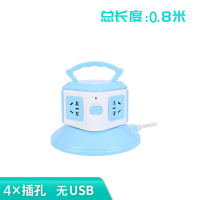 1层 0.8米 4插位 无USB 新款带 带过载保护装置 多功能插排塔形防过载插座立体立式排插usb面板多孔家用拖线插板