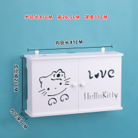 205双开门KT猫+无痕钉 多媒体集线箱遮挡盒无线wifi壁挂式路由器收纳盒机顶盒置物架插板