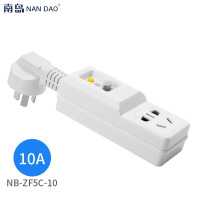 10A转10A 即插即用 空调电热水器漏电保护器转换插头国标五孔插座开关10A长脖子