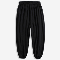 黑色 100cm 亲子款儿童防蚊裤夏季薄款家居裤女童灯笼裤宝宝韩版小脚睡裤男童