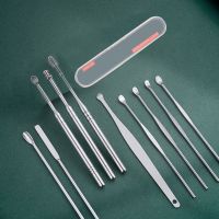 十件套装-挖耳勺-塑料盒装 10件套挖耳勺大人专用弹簧扣耳屎扒采耳工具套装挖耳朵神器掏耳勺