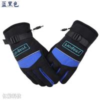 蓝黑色 电动车4块电瓶48伏专用款 电动车电加热手套摩托车发热手套保暖冬季男女防寒骑行户外加厚