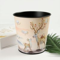 银色 皇家鹿-1 16X16桌面使用 创意皮革桌面小垃圾桶桌上餐桌简约小号收纳桶可爱迷你可爱烟灰缸