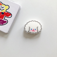 白色腮红泰迪 ins泰迪犬小熊卡通苹果数据线保护器保护套充电线防折断软硅胶可爱个性创意男女款耳机线充电头保护日韩风潮