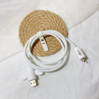 安卓type-c奶白线➕翅膀 适用华为苹果手机数据线保护套vivo安卓充电线保护套充电器保护套