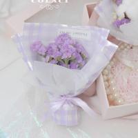 星光小号花束 干花包 干花小花束伴手礼紫色勿忘我三八节礼物礼盒迷你送人鲜花礼袋车载