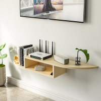 原木无漆 墙上机顶盒置物架墙壁隔板电视墙装饰背景墙客厅路由器投影仪搁板