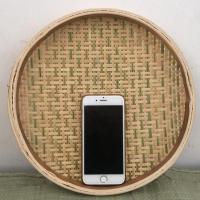 细孔筛子28厘米(孔眼2-3mm) 竹编晒盘竹制品家用编织筛子圆簸箕无孔有手工制品竹匾 食物晾晒
