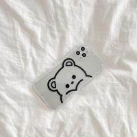 iPhoneX/XS 透明线条小熊 适用情侣卡通12/11Pro/Max苹果X/XS/XR/mini手机壳iPhone7