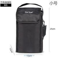 小号方包-黑色 圆形饭盒袋铝箔保温加厚便当包手提饭盒袋子大容量防水保温桶包包