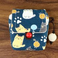 招财猫(蓝)-1 中国风适用 无线蓝牙耳机充电盒保护套收纳袋防划包