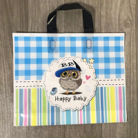 花色 鹰BABY 50个/包 高25*宽33+底4 加厚可爱童装塑料手提袋子店卡通横版衣服包装购物袋大服装塑料袋